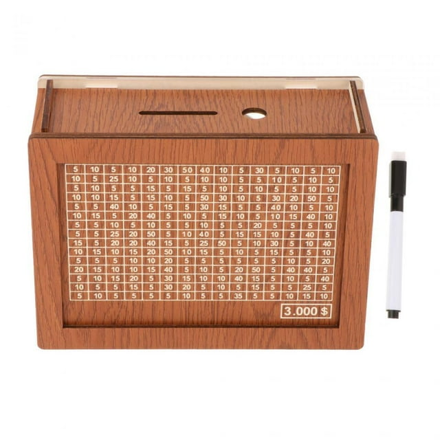 Hucha de madera con contador, caja de ahorros en efectivo, caja de ahorro creativa Retro, novedad para niños, niñas, adultos y niños, regalo para 3000USD