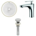 thumbnail image 1 of 15.25-in. W CUPC Round Bathroom Undermount Sink Set In White - Chrome Hardware - Overflow Drain Incl. AI-13025, 1 of 1