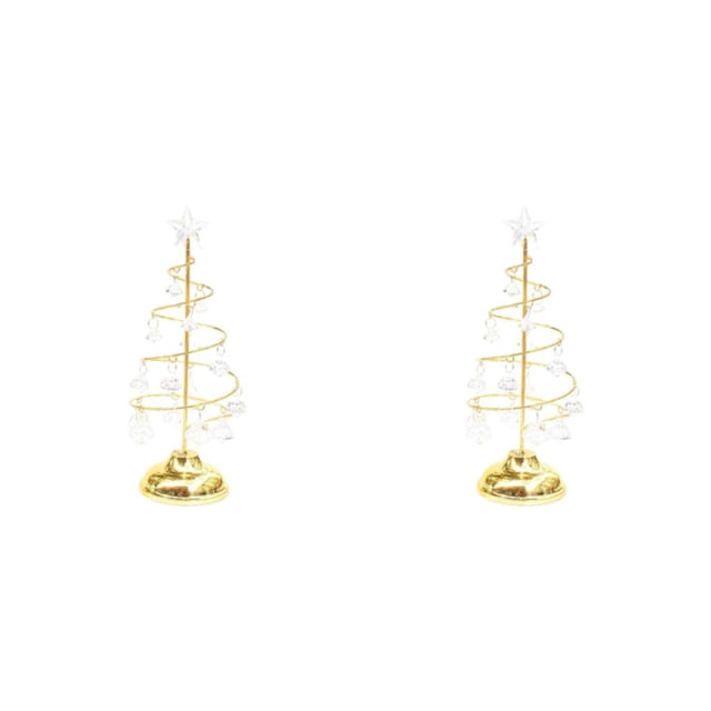 Yuarrent Luz de noche para árbol de Navidad, elegante hierro forjado para decoración de dormitorio y sala de estar Oro L 2Conjunto