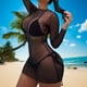 thumbnail image 1 of Traje de baño Traje de baño de 3 piezas para mujer Trajes de baño sexy de corte alto con cubierta de malla (Negro M) Ygjytge Negro T M para Mujer, 1 of 6