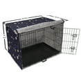 thumbnail image 6 of Cosmos Dog Crate Cover, Retro Memphis Style Planetary Space Shapes Constellation Moon Phases, Easy to Use Pet Kennel Cover Small Dogs Puppies Kittens, 7 Sizes, Indigo and Pale Yellow, by Ambesonne, 6 of 6