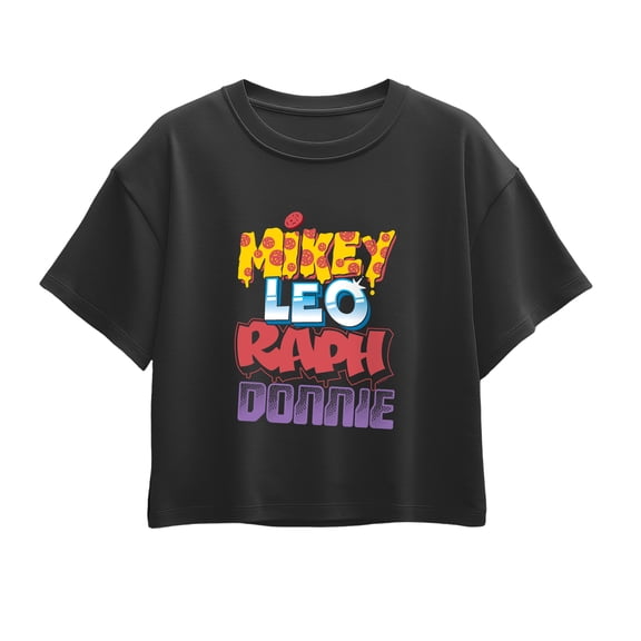Teenage Mutant Ninja Turtles - Turtle Names - Youth Girls Boxy T-Shirt
