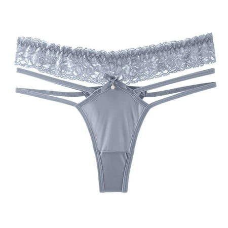 eczipvz Women s Sexy Satin Thong Panties Lace Tangas Cheeky Underwear Cotton Brief(Grey M)