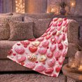 thumbnail image 6 of Pink Candy Hearts and Truffles, Playful Dessert Style for Chocolate Lovers, Sweet Valentine Pattern and Valentine's Day Gift, Cozy Flannel Blanket for Bedroom and Reading Nook, Home Decor, 6 of 9