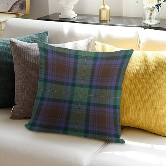 Isle of Skye Tartan Plaid Soft Plush Throw Pillow Covers 20"x20" Decorative Cushion Cases with Hidden Zipper for Sofa Couch Bed Living Room, Pillow Cover Only Made in USA