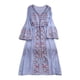 thumbnail image 1 of Vestido largo bohemio de estilo étnico con mangas acampanadas y bordado floral para mujer Azul claro, 1 of 9