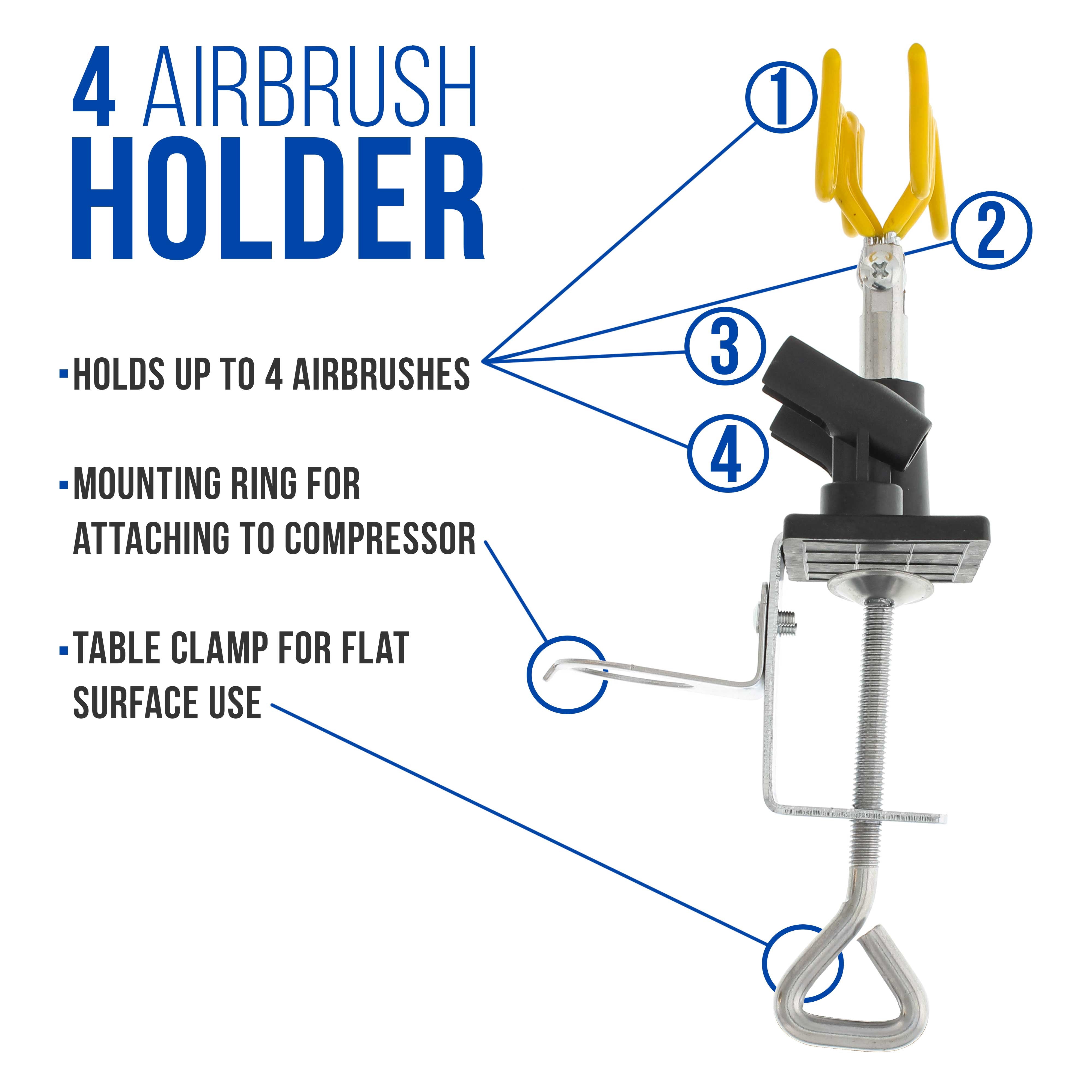3 Master Airbrush Professional Multi-Purpose Airbrushing System Kit - G22, S68, E91 Gravity & Siphon Feed Airbrushes, Hose, Air Compressor, Universal Airbrush Holder - How-To-Airbrush Guide Booklet