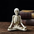 thumbnail image 2 of Skeleton Yoga Figurines for Home Decor, Halloween Resin Statues Spiritual Meditation Sculptures for Bookshelf Table Countertop Decor, 2 of 3