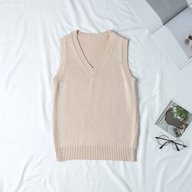 Chaleco de algodón de punto para hombres y mujeres, suéter sin mangas de uniforme JK, cárdigan escolar