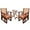 Cedar Brown, variant on Outdoor Glider Chair, 3 Piece Wooden Glider Patio Furniture Set with Round Table, Cupholder, High Back and Deep Contoured Seater, for Porch, Patio and Balcony, Dark Brown