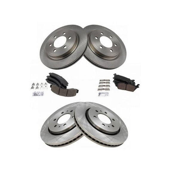 Front and Rear Brake Pad and Rotor Kit - Compatible with 2018 - 2020 Ford Expedition 2019