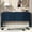 Navy Blue, variant on Harper & Bright Designs Modern 4 Door Striped Buffet Cabinet Sideboard with Curved Corners, Wood Accent Cabinet with Adjustable Shelves for Entryway and Living Room, White