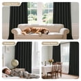 thumbnail image 2 of Cortinas Joydeco de lino negro opacas, 132 x 274 cm, 2 paneles, 2 of 9