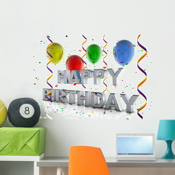 Happy Birthday Wall Mural by Wallmonkeys Peel and Stick Graphic (36 in W x 26 in H) WM48173