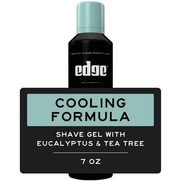 Edge Mens Cooling Shave Gel, 7 oz, Eucalytpus & Tea Tree Scent, Foaming Men's Shave Cream - 4 Pack