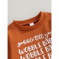 thumbnail image 5 of LMLYSoH Toddler Boys Thanksgiving Outfits Letter Print Long Sleeve Sweatshirts and Solid Color Long Pants 2Pcs Fall Clothes Set, 5 of 9