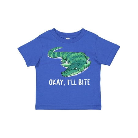 

Inktastic Okay I ll Bite Green Alligator Design Gift Toddler Boy or Toddler Girl T-Shirt