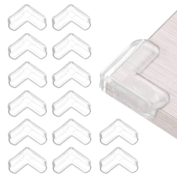 Protectores de Esquina Uxcell 16Pcs Protectores de Esquina para Mesa, Guardas de Esquina de Muebles y Bumpers de Bordes (en forma de L, Transparente)
