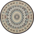thumbnail image 1 of Unique Loom Narenj Medallion Pattern Area Rug 10' x 10' Round Navy Blue/Tan, 1 of 10
