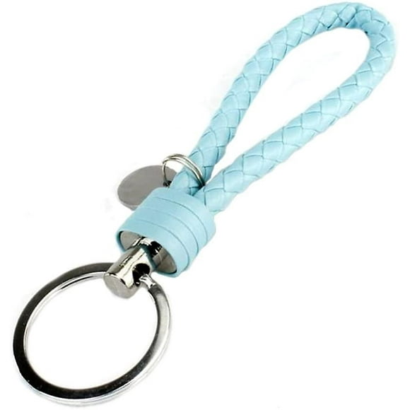 Key Chains Handwoven Leather Keychain Simple Car Key Chain Accessories Keychain Gift For Men And Women Fathers Day (pack Of 1, Sky Blue)