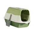 thumbnail image 2 of Inodoro cerrado con tapa y capucha para gatos, caja de arena desmontable, bandeja de arena reutilizable para mascotas con puerta delantera, suministro Verde, 2 of 8
