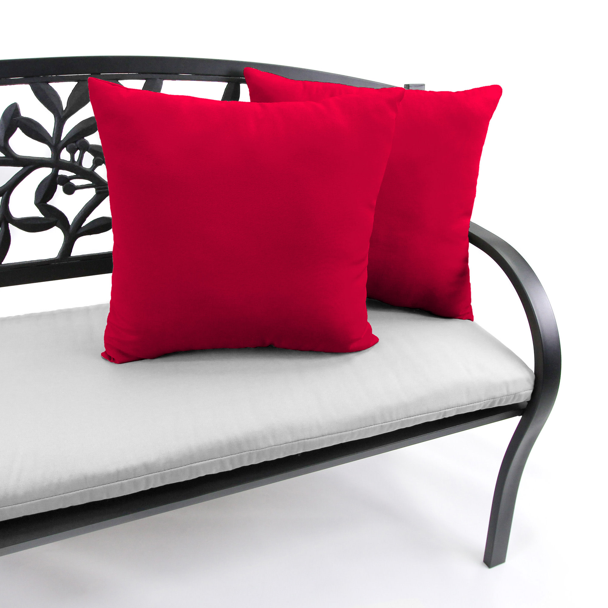 Jordan Manufacturing 16" x 16" Really Red Solid Square Outdoor Throw Pillow (2 Pack)