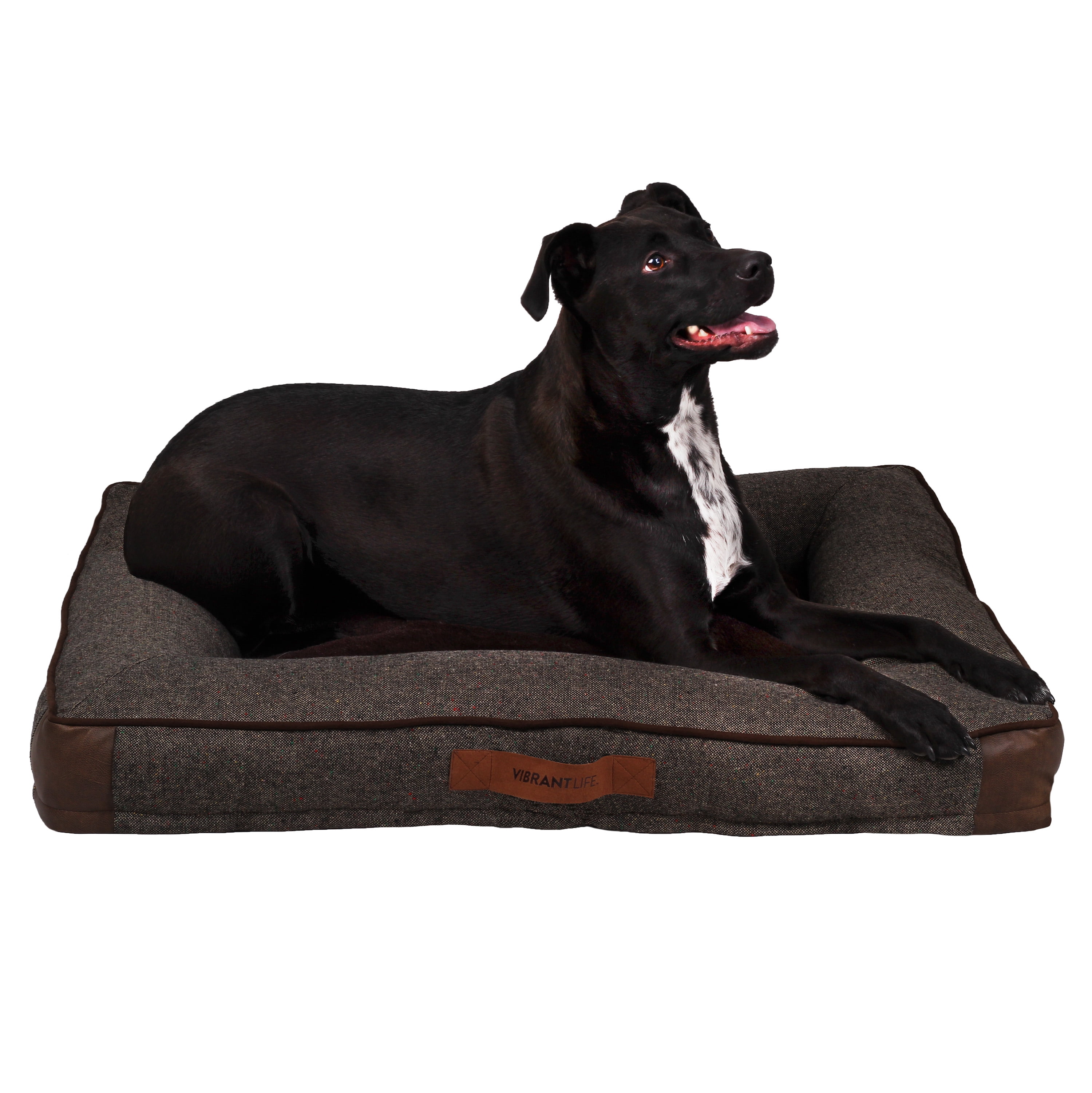 Vibrant Life 27x36x4in Rectangle Bolster Bed Brown