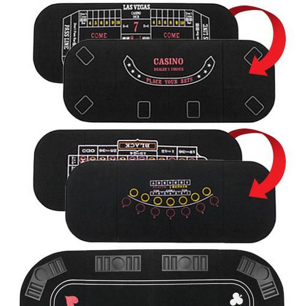 Brybelly 5-in-1 Poker, Blackjack, Craps, Roulette, Baccarat Folding Tabletop - image 2 of 6