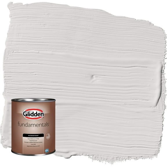 Glidden Fundamentals Go To Gray / Grey Flat Exterior Paint, 1 Quart