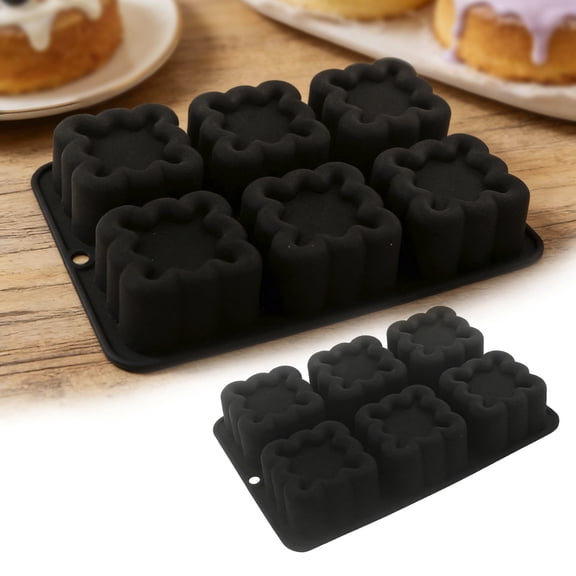 HEWANG 6 Cavity DIY Silicone Mousse Mold Round Chocolate Cake Molds Square Scented Candle Mould for Cake Cupcake Dessert Decorations