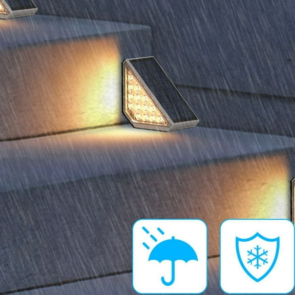 Led Solar Step Lights Triangle Powered Stair Lights For Stair Deck Front Step