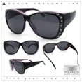 thumbnail image 2 of SA106 Polarized 55mm Fit Over OTG Butterfly Rhinestone Diva Sunglasses Black Purple, 2 of 11