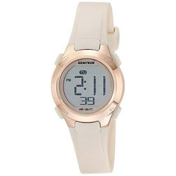 Armitron Sport Women's Digital Chronograph Blush Pink Resin Strap Watch, 45/7135PBH
