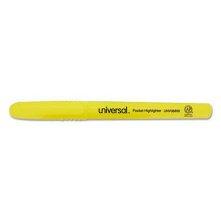 Fluorescent Ink Highlighter - Pocket Clip Highlighter, Fluorescent Yellow Ink, 36 Highlighters (UNV08856)