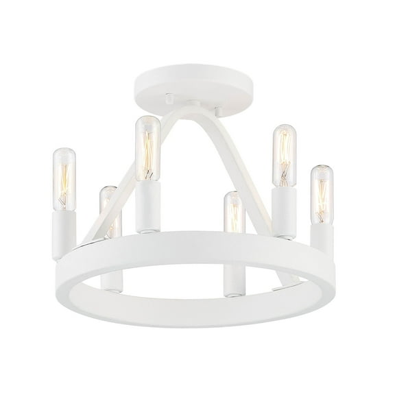 Designers Fountain Carousel 6 Light Matte White Semi Flush Mount Ceiling Light, D254C-SF-MW
