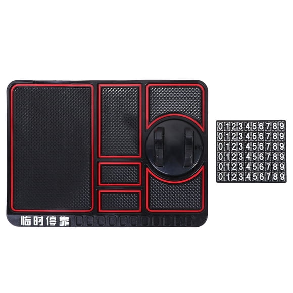KAKOWELY Support de Téléphone de Voiture Multifonctionnel Tapis de Rangement pour Panneau d'Instruments de Voiture Support GPS Antidérapant (Rouge) 9.69"X7.28"X0.2 Pouces