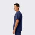 thumbnail image 3 of SPECTRUM UNIFORMS Wynd Men's Scrub Top Medical Uniform V-Neck Soft Fabric, Outfit Ideal for Men at Hospital Workspace, Medical Practice and Professionals Workwear Doctor Coat Navy Blue, 3 of 4