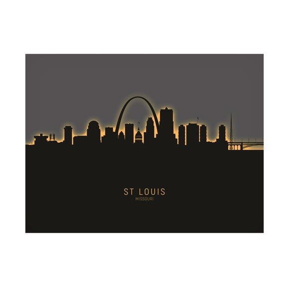 Michael Tompsett 'St Louis Missouri Skyline Glow II' Canvas Art