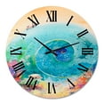 thumbnail image 2 of Designart 'Turquoise Ocean Spiral With Coral Reef Fishes' Nautical & Coastal Wall Clock, 2 of 5