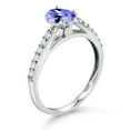 thumbnail image 3 of Gem Stone King 10K White Gold Blue Tanzanite and White Lab Grown Diamond Soitaire Engagement Ring for Women (0.93 Cttw, Oval 7X5MM, Gemstone December Birthstone, Available in Size 5, 6, 7, 8, 9), 3 of 4