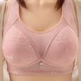 thumbnail image 2 of Savings SMihono No Underwire Bras for Women Front Closure Plus Size Soft Bras Full Coverage Breathable Bras Comfy Seamless Bra Pink 38/85BC, 2 of 6