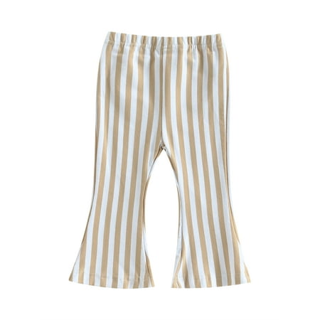 

Bagilaanoe Toddler Baby Girls Flare Pants Striped Print Trousers 6M 12M 18M 24M 3T 4T Kids Casual Bell-bottoms
