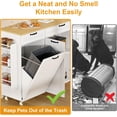 thumbnail image 2 of Rolling Kitchen Island Cart with Trash Bin Cabinet, White Mobile Kitchen Cart with Drawers, Power Outlet, Spice Rack & Locking Wheels for Small Kitchen, 2 of 7