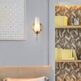thumbnail image 3 of Aplique de pared con diseño de hierro dorado para sala de estar, escalera, pasillo, nuevo estilo chino, LED, dormitorio, cabecera, aplique de pared de doble cabezal (doble), 3 of 4