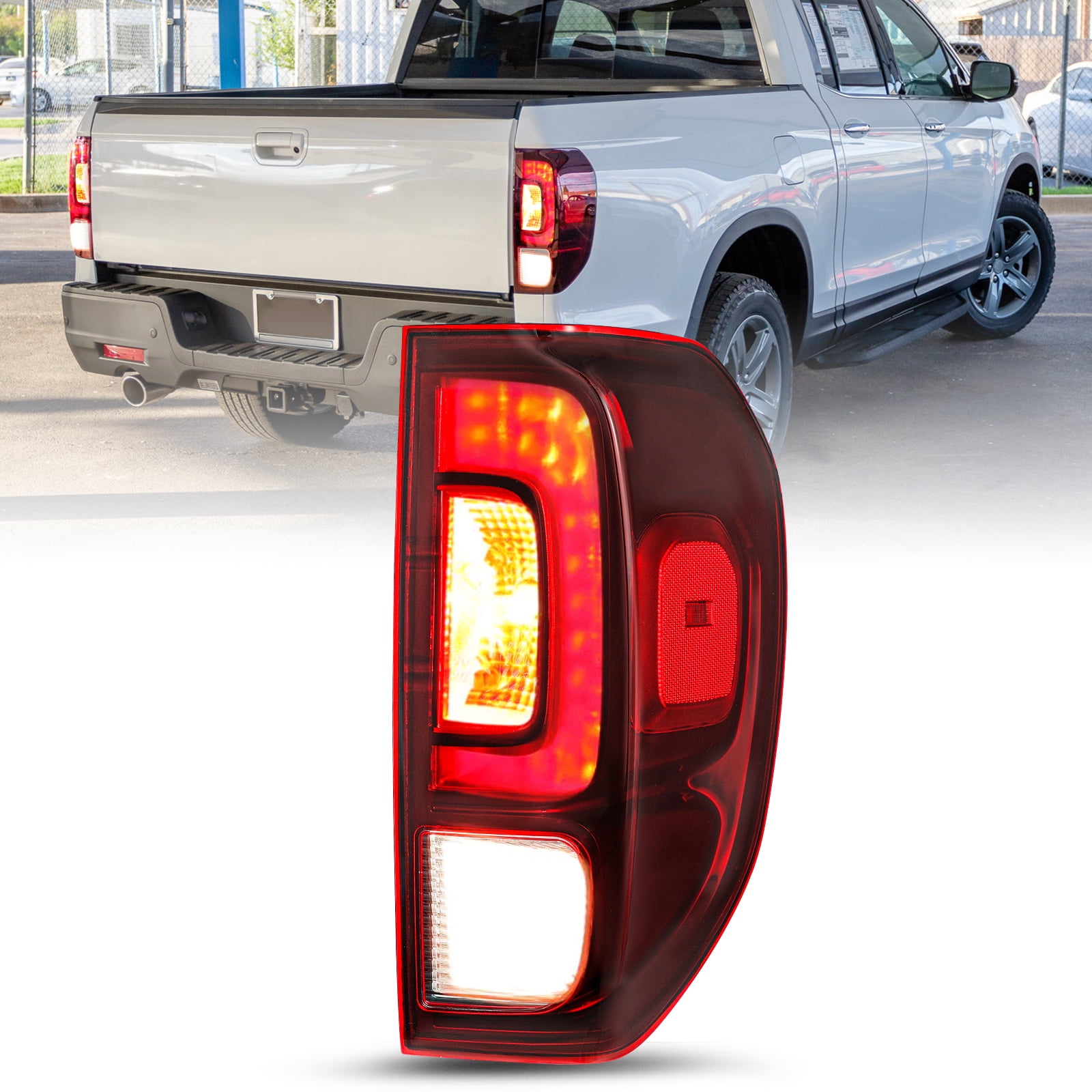 For 2017-2023 Honda Ridgeline OE Style Red Tail Brake Lights Assembly