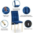thumbnail image 3 of NORDICANA Velvet Dining Chair Set of 4, Comfy Room Chair Upholstered Side Chair Armless Living Chair Elegant Makeup Chair with Golden Metal Legs for Bedroom,Living Room, Restaurant, 3 of 8