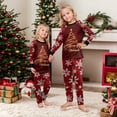 thumbnail image 7 of Family Pajamas Matching Sets - 2 piece Red Christmas Tree Print Long Sleeve Tops + Pants Loungewear Sets, Funny Cartoon Family Christmas Pajamas for Christmas Eve for 4 Years Pjs, 7 of 7