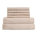thumbnail image 2 of JML King Bed Sheet Set 6 Piece Beige, Brushed Microfiber Fade & Stain Resistant Sheet Set, 2 of 6
