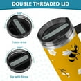 thumbnail image 5 of 40oz insulated car cup with handle and straw suitable for all ages Stainless steel vacuum insulated cup. Cute Cartoon Bees, 5 of 10