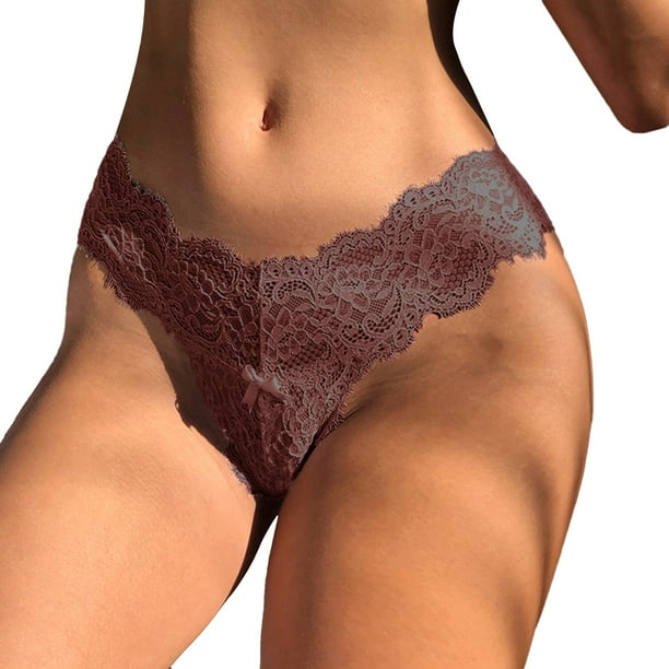 Gibobby Calzones para mujer sexy Tangas sexis para mujer, bragas de encaje de malla, ropa interior de satén para mujer, lencería de moda para mujer(Rojo,Talla única)